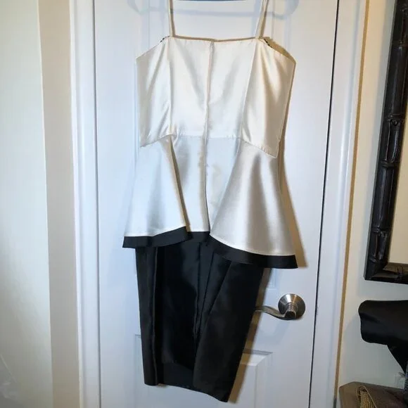 Ideas by Barbara Mother of the Bride Evening Dress Black/Ivory 3958--15 S M NWT - Picture 4 of 14